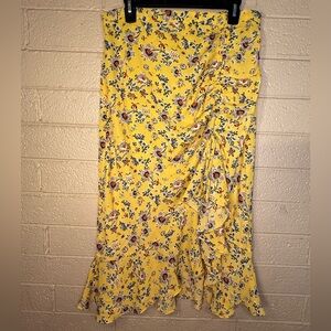 Max studio Floral Yellow Women's Skirt